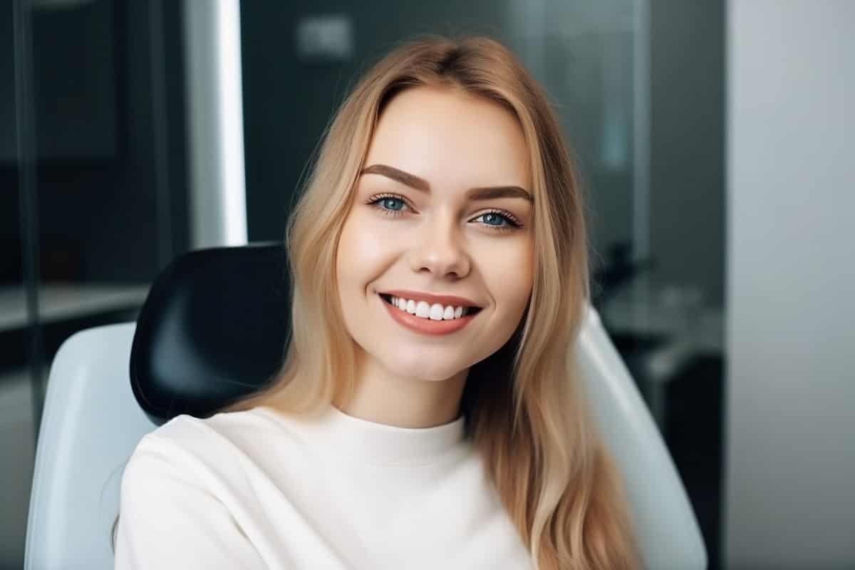 woman smiling with white teeth